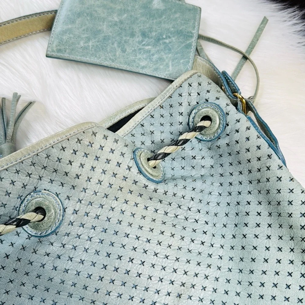 Balenciaga Pale Blue Arena Cross Pampille Bag - Picture 6 of 15